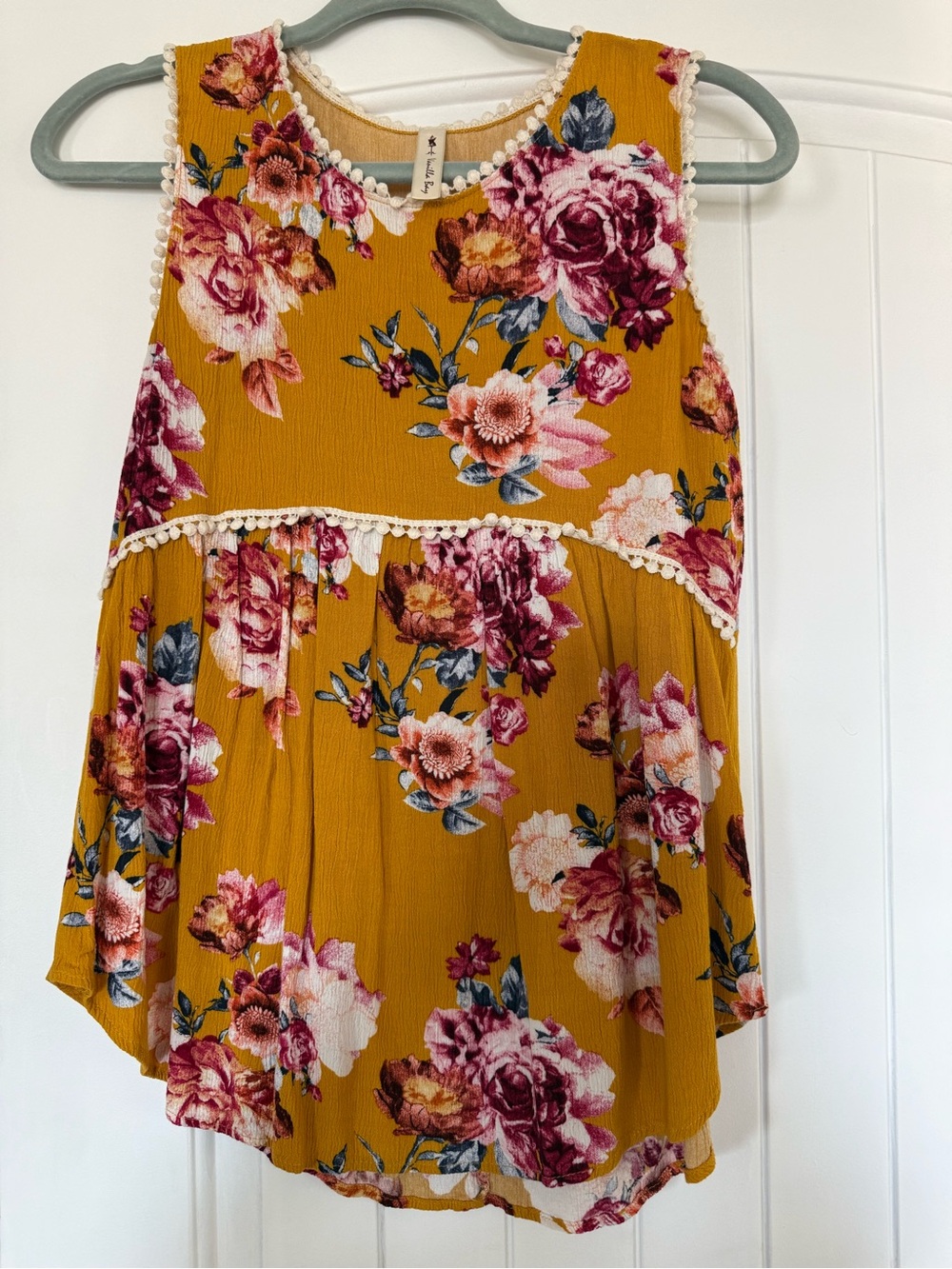 Floral Mustard Pleated Women's Skirt
